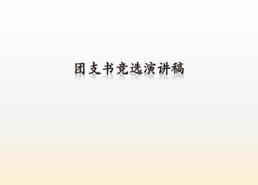 团支书竞选报告稿