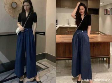 阔腿裤搭配短袖应当怎样穿